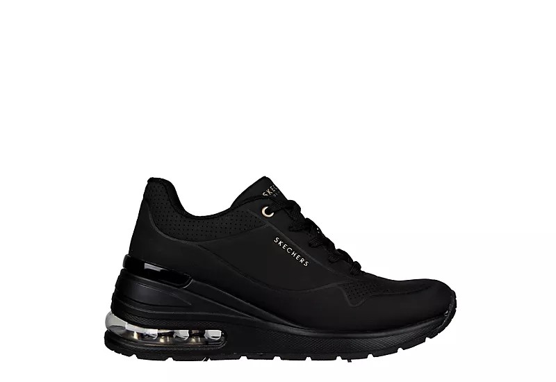 Skechers Womens Million Air Elevated Air Sneaker - Black 2 Skechers Womens Million Air Elevated Air Sneaker - Black - Image 2