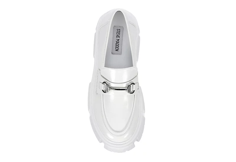 Steve Madden Womens Trifecta Loafer - White 6 Steve Madden Womens Trifecta Loafer - White - Image 6