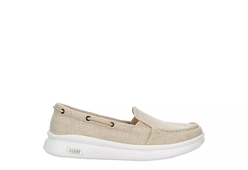 Skechers Womens Arch Fit Skipper Beyond Swell Slip On Sneaker - Natural 2 Skechers Womens Arch Fit Skipper Beyond Swell Slip On Sneaker - Natural - Image 2
