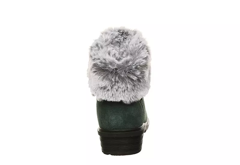 Bearpaw Womens Serenity Lace Up Fur Boot - Dark Green 5 Bearpaw Womens Serenity Lace Up Fur Boot - Dark Green - Image 5