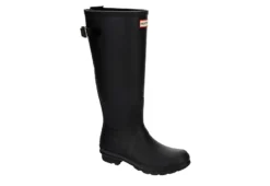 Hunter Boots Llc Womens Original Back Adj Gloss Rain Boot - Black