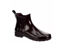 Hunter Boots Llc Womens Original Refined Chelsea Gloss Rain Boot - Wine