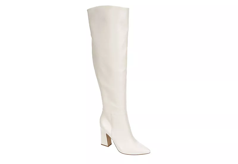Michael By Michael Shannon Womens Camille Wide Calf Over The Knee Boot - Off White 1 Michael By Michael Shannon Womens Camille Wide Calf Over The Knee Boot - Off White