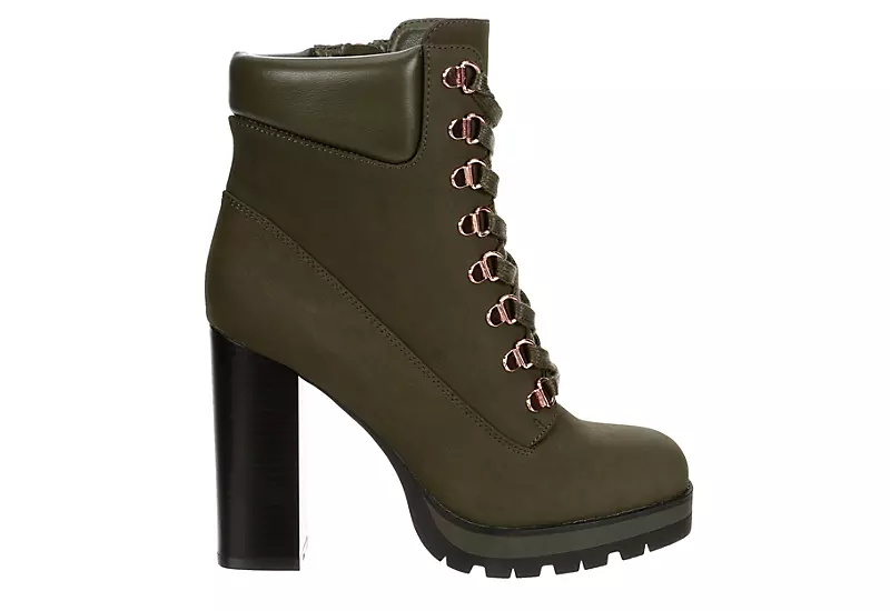 Limelight Womens Halle Lace-up Boot - Olive 2 Limelight Womens Halle Lace-up Boot - Olive - Image 2