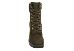 Limelight Womens Halle Lace-up Boot - Olive 9 Limelight Womens Halle Lace-up Boot - Olive -Women Shoes Store US 01 302780 02