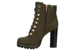 Limelight Womens Halle Lace-up Boot - Olive 10 Limelight Womens Halle Lace-up Boot - Olive -Women Shoes Store US 01 302780 03