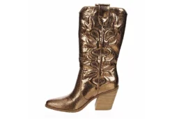 Michael By Michael Shannon Womens Faith Wide Calf Western Boot - Bronze -Women Shoes Store US 01 302814 03