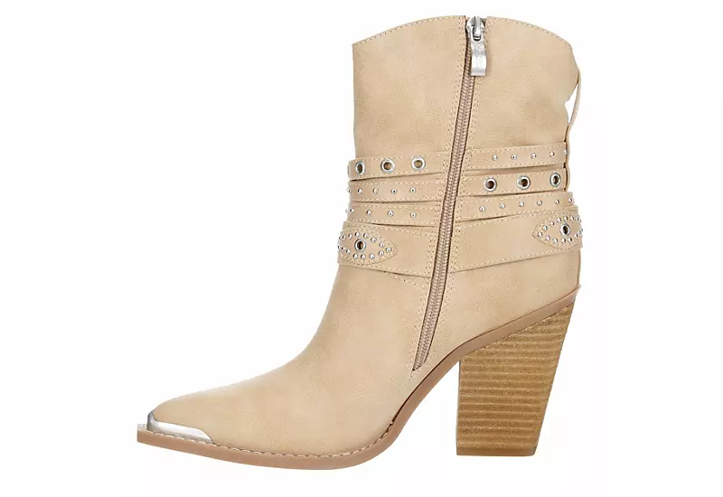 Michael By Michael Shannon Womens Dottie Western Boot - Beige 4 Michael By Michael Shannon Womens Dottie Western Boot - Beige - Image 4