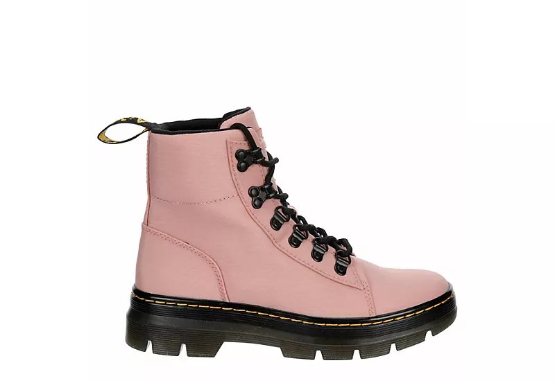 Dr. Martens Dr.martens Womens Combs Nylon Combat Boot - Pale Pink 2 Dr. Martens Dr.martens Womens Combs Nylon Combat Boot - Pale Pink - Image 2