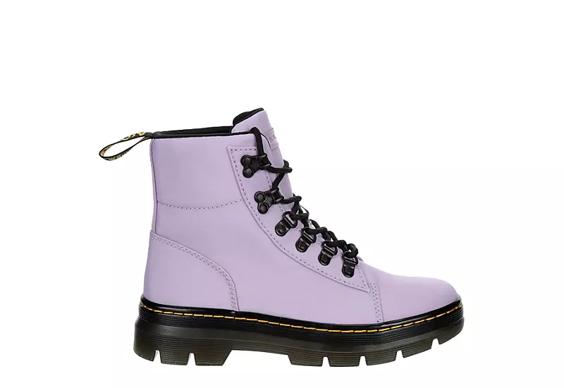 Dr. Martens Dr.martens Womens Combs Nylon Combat Boot - Lilac 2 Dr. Martens Dr.martens Womens Combs Nylon Combat Boot - Lilac - Image 2