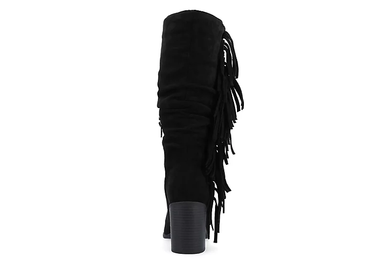 Journee Collection Womens Hartly Fringed Wide Calf Dress Boot - Black 5 Journee Collection Womens Hartly Fringed Wide Calf Dress Boot - Black - Image 5