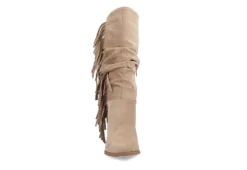 Journee Collection Womens Hartly Fringed Wide Calf Dress Boot - Taupe -Women Shoes Store US 01 303178 02