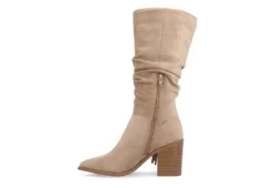Journee Collection Womens Hartly Fringed Wide Calf Dress Boot - Taupe -Women Shoes Store US 01 303178 03