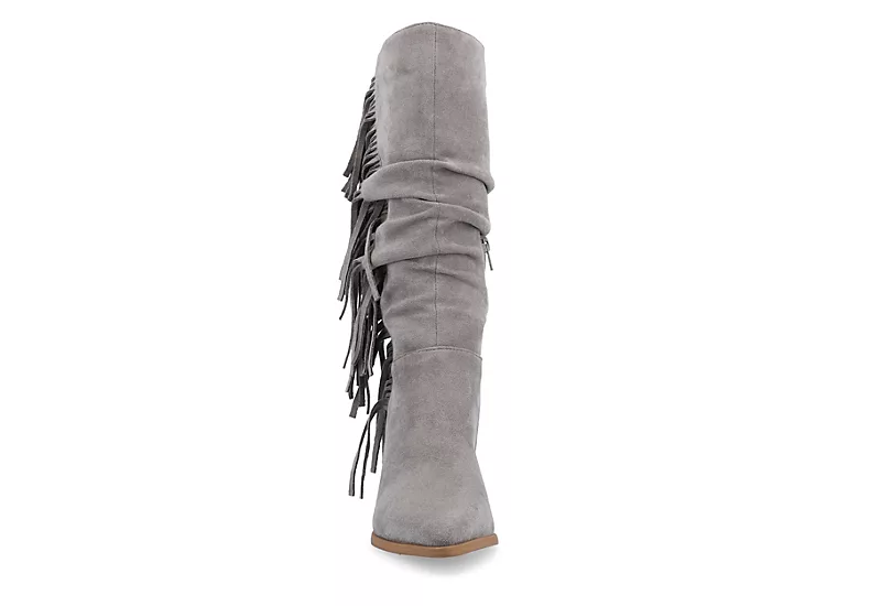 Journee Collection Womens Hartly Fringed Extra Wide Calf Dress Boot - Grey 3 Journee Collection Womens Hartly Fringed Extra Wide Calf Dress Boot - Grey - Image 3