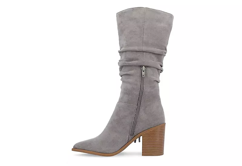 Journee Collection Womens Hartly Fringed Extra Wide Calf Dress Boot - Grey 4 Journee Collection Womens Hartly Fringed Extra Wide Calf Dress Boot - Grey - Image 4