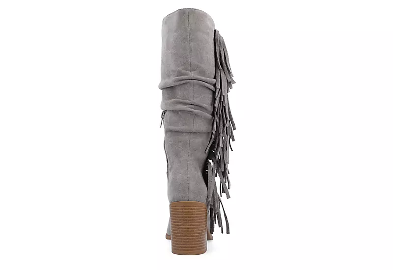 Journee Collection Womens Hartly Fringed Extra Wide Calf Dress Boot - Grey 5 Journee Collection Womens Hartly Fringed Extra Wide Calf Dress Boot - Grey - Image 5