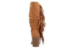 Journee Collection Womens Hartly Fringed Extra Wide Calf Dress Boot - Tan -Women Shoes Store US 01 303185 04