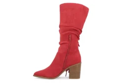 Journee Collection Womens Hartly Fringed Extra Wide Calf Dress Boot - Red -Women Shoes Store US 01 303199 03