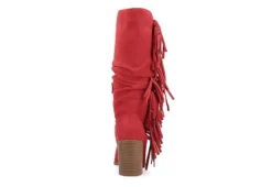 Journee Collection Womens Hartly Fringed Extra Wide Calf Dress Boot - Red -Women Shoes Store US 01 303199 04