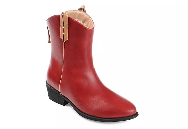 Journee Collection Womens Novva Western Ankle Boot - Red 1 Journee Collection Womens Novva Western Ankle Boot - Red