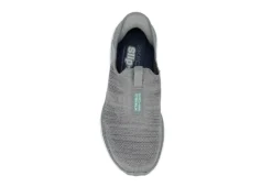 Skechers Womens Go Walk 6 Quick Fit Slip-ins Walking Shoe - Grey -Women Shoes Store US 01 401390 05