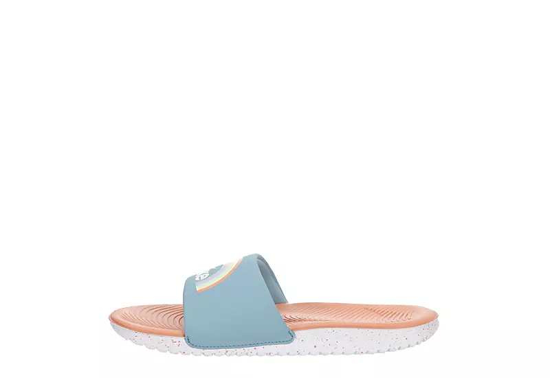 Nike Girls Kawa Slide Sandal - Blue 4 Nike Girls Kawa Slide Sandal - Blue - Image 4
