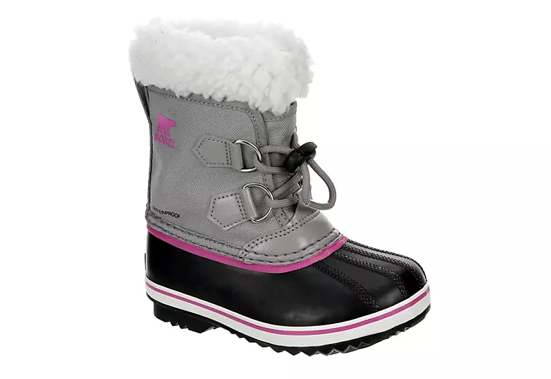 Sorel Girls Infant Pac Nylon Wp Snow Boot - Grey 1 Sorel Girls Infant Pac Nylon Wp Snow Boot - Grey