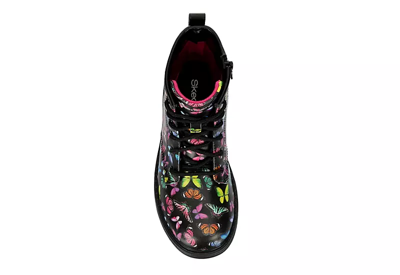 Skechers Girls Gravlen Combat Boot - Black 6 Skechers Girls Gravlen Combat Boot - Black - Image 6