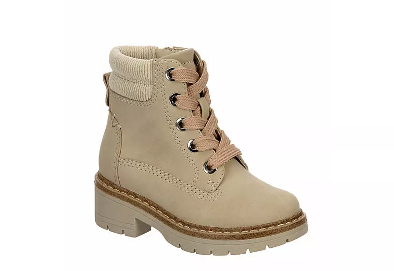 Cupcake Couture Girls Infant Lil Lexi Lace-up Boot - Beige 1 Cupcake Couture Girls Infant Lil Lexi Lace-up Boot - Beige