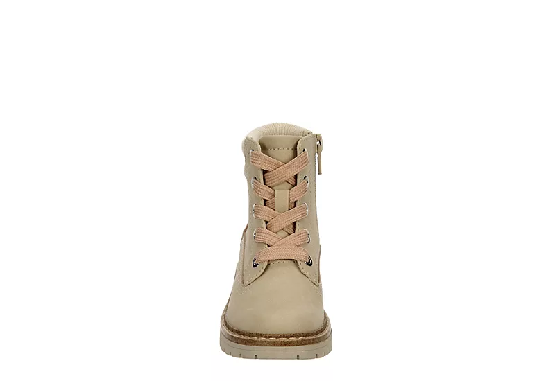 Cupcake Couture Girls Infant Lil Lexi Lace-up Boot - Beige 3 Cupcake Couture Girls Infant Lil Lexi Lace-up Boot - Beige - Image 3