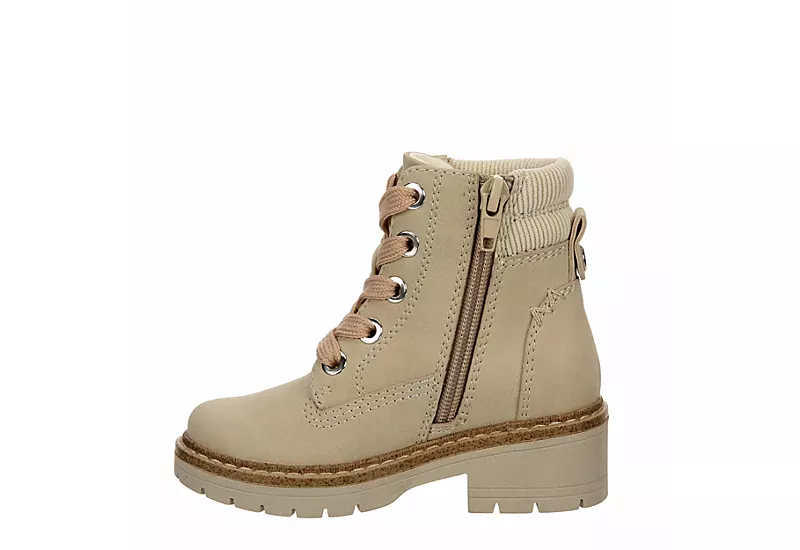 Cupcake Couture Girls Infant Lil Lexi Lace-up Boot - Beige 4 Cupcake Couture Girls Infant Lil Lexi Lace-up Boot - Beige - Image 4