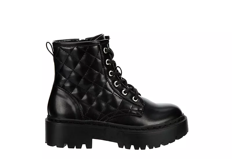 Madden Girl Girls Jrozzie Combat Boot - Black 2 Madden Girl Girls Jrozzie Combat Boot - Black - Image 2