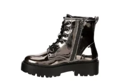 Steve Madden Girls Jrockk Combat Boot - Silver -Women Shoes Store US 01 702608 03
