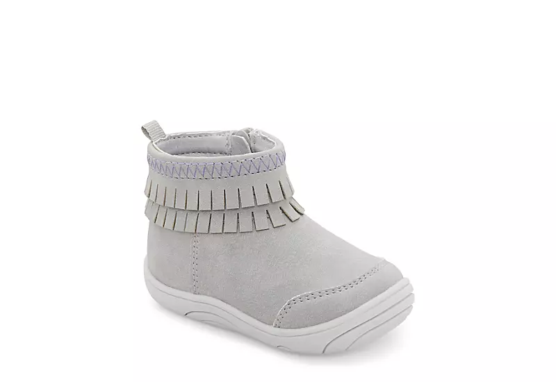 Stride Rite Girls Infant Crib Bianca Boot - Grey 1 Stride Rite Girls Infant Crib Bianca Boot - Grey