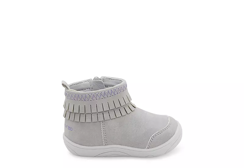 Stride Rite Girls Infant Crib Bianca Boot - Grey 2 Stride Rite Girls Infant Crib Bianca Boot - Grey - Image 2
