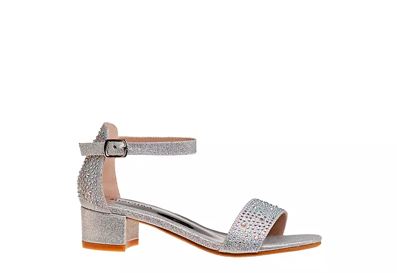 Badgley Mischka Girls O-bm80285ssilv Dress Sandal - Silver 2 Badgley Mischka Girls O-bm80285ssilv Dress Sandal - Silver - Image 2