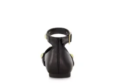 Marc Fisher Girls Tashi Buckle Dress Flat - Black -Women Shoes Store US 01 702956 04