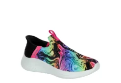 Skechers Girls Ultra Flex Slip-in Slip On Sneaker - Black