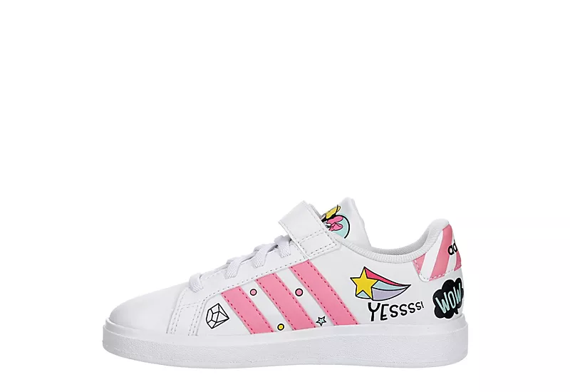 Adidas Girls Grand Court 2.0 Sneaker - White 4 Adidas Girls Grand Court 2.0 Sneaker - White - Image 4