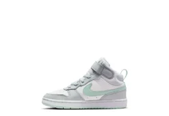 Nike Girls Court Borough 2 Mid Top Sneaker - Platinum -Women Shoes Store US 01 808056 02