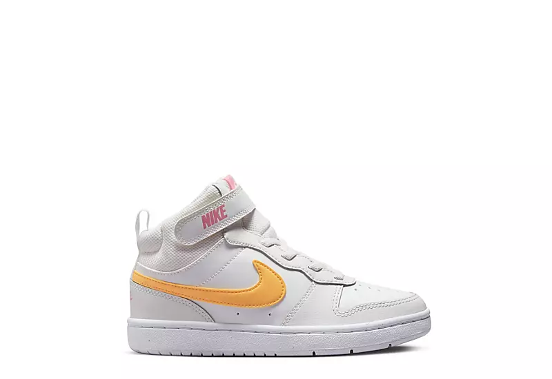 Nike Girls Court Borough 2 Mid Top Sneaker - White 2 Nike Girls Court Borough 2 Mid Top Sneaker - White - Image 2