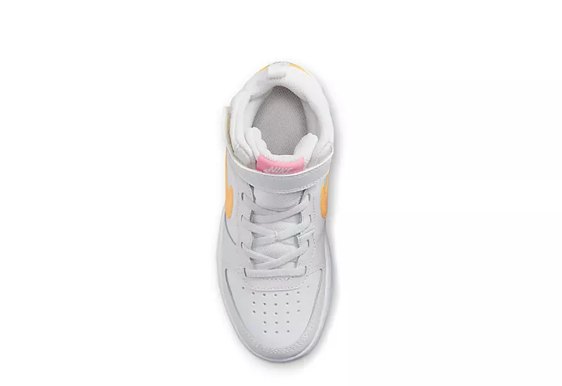 Nike Girls Court Borough 2 Mid Top Sneaker - White 5 Nike Girls Court Borough 2 Mid Top Sneaker - White - Image 5