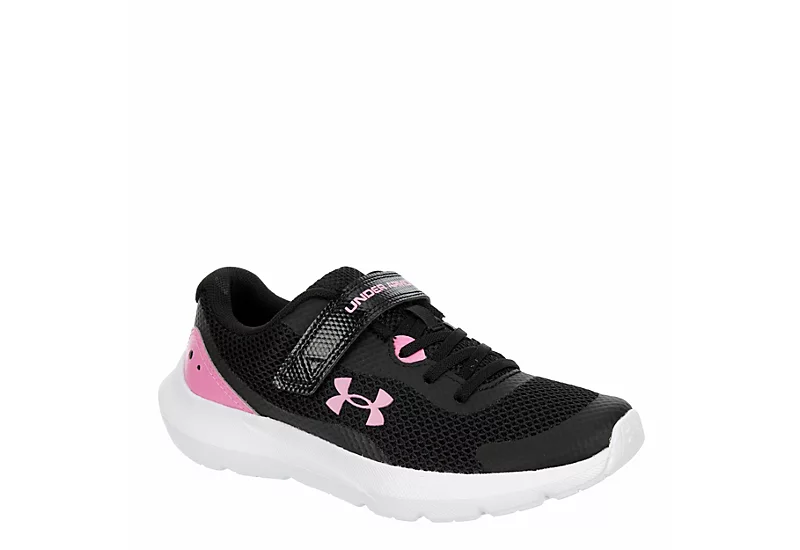 Under Armour Girls Surge 3 Sneaker - Black 1 Under Armour Girls Surge 3 Sneaker - Black