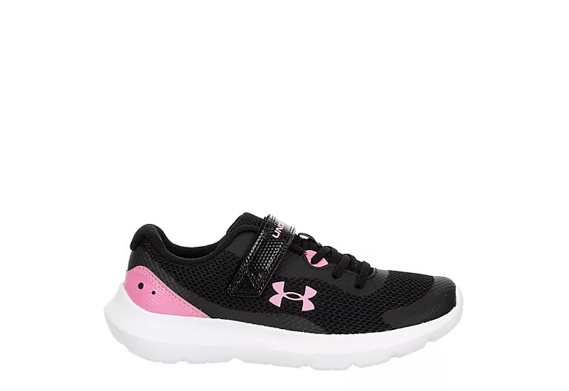 Under Armour Girls Surge 3 Sneaker - Black 2 Under Armour Girls Surge 3 Sneaker - Black - Image 2