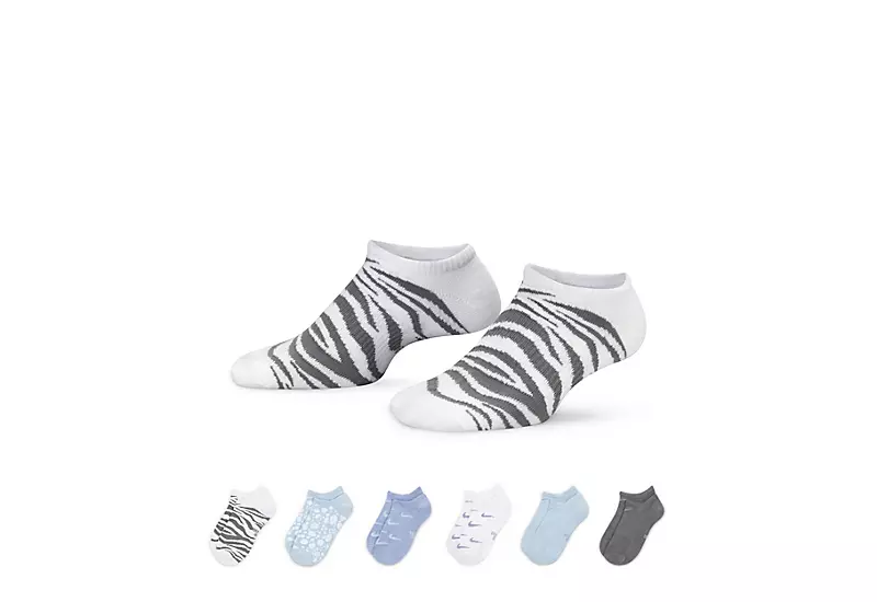 Nike Girls Graphic No Show Socks 6 Pairs - Assorted 1 Nike Girls Graphic No Show Socks 6 Pairs - Assorted