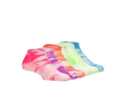 Sof Sole Girls Tie Dye No Show Socks 6 Pairs - Neon