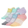 Adidas Girls Space Dye Liner Socks 6 Pairs - Assorted